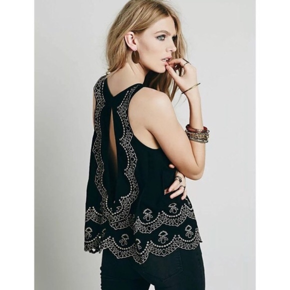 Free People 100% Cotton Embroidered Swing Tank Top - Picture 8 of 14